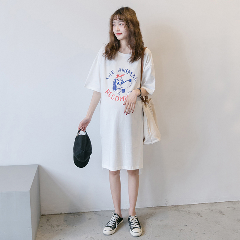 新品夏装2019韩版孕妇装卡通中长款孕妇连衣裙宽松大码短袖孕妇裙|ruв категории Всё для беременных и кормящих, материнство, платье - от Buy2taobao.com для оказания профессиональной услуги покупки агента Taobao