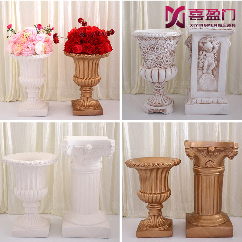 Wedding props Flower pot European style resin Rome column European style white travel permit high-grade golden Flower pot travel permitin the Festive supplies/Gift , Other Festival Gifts category - from Buy2taobao.com to provide professional Taobao agent buy service