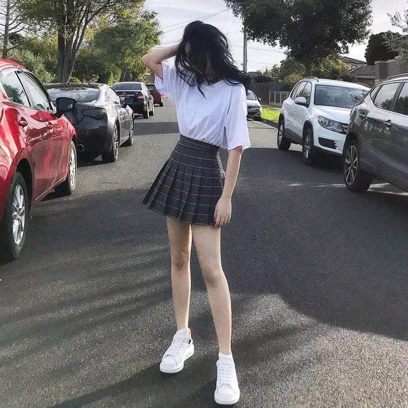 2019新款高腰超短裙格子百褶裙夏學生少女學院風閨蜜a字半身裙褲在類目 女裝/女士精品, 半身裙中 - 來自Buy2taobao.com提供專業的淘寶代購服務
