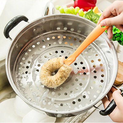 麻纤维不粘油长柄洗锅刷 厨房洗碗除油去污清洁刷子厨房刷锅刷子