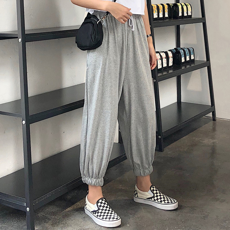 Large customized Versatile Solid motion Nine points Casual pants student summer Easy Show thin lantern Ankle banded pantsin the Women's clothing/Boutique , Pants , Casual pants category - from Buy2taobao.com to provide professional Taobao agent buy service