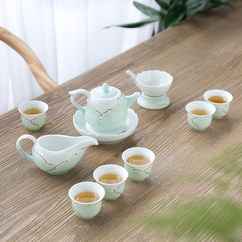德化手工彩绘描金茶壶茶杯套装陶瓷青瓷茶具功夫茶具套装定制|ruв категории посуда, чайный сервиз, набор чайный сервиз - от Buy2taobao.com для оказания профессиональной услуги покупки агента Taobao