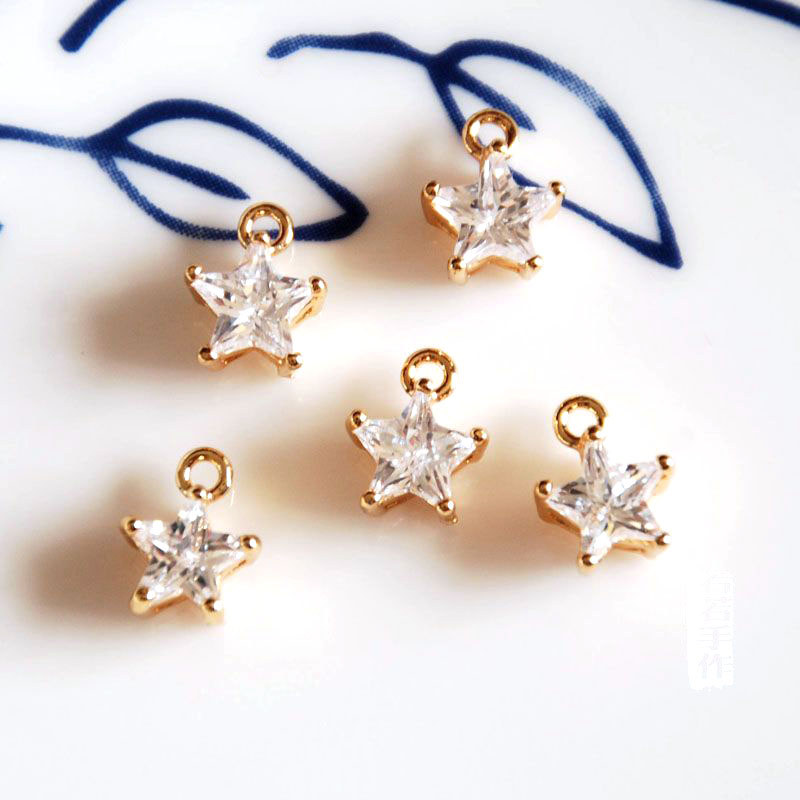 U.S.A Imported Olympic gold Diamond Five-pointed star Pendant Gold-plated Rose Gold parts diy Handmade materials Accessoriesin the Accessories/Fashion Jewelry, Pendant/Pendant category - from Buy2taobao.com to provide professional Taobao agent buy service