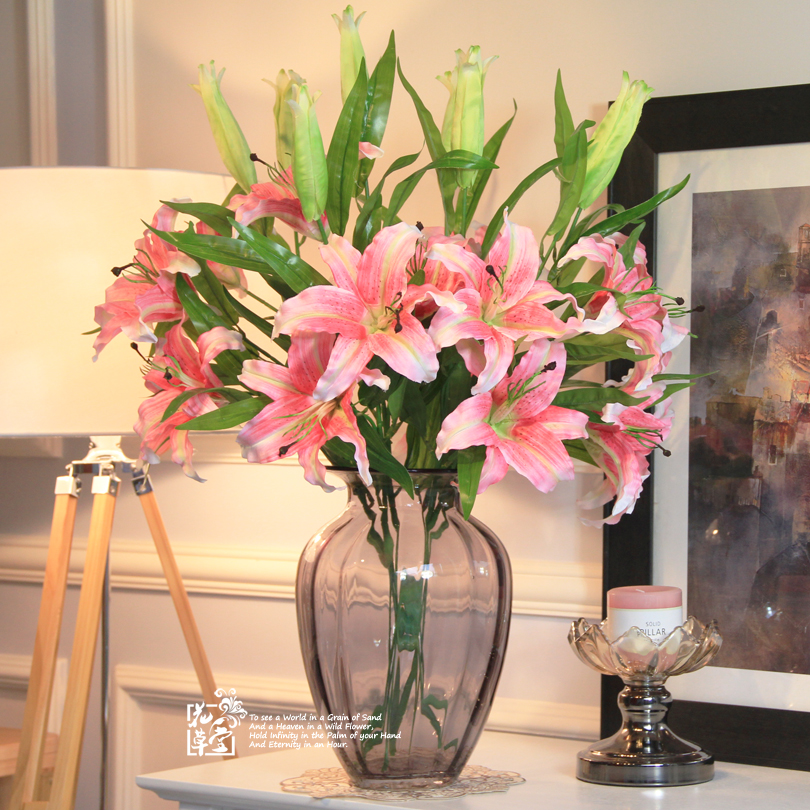 European style Artificial Flower suit Entrance table Flower art Lily Home Furnishing Decorative flowers Placein the Home accessories , Vase/Flower/Artificial flowers/Imitation jewelry , Artificial flowers/Artificial flower category - from Buy2taobao.com to provide professional Taobao agent buy service