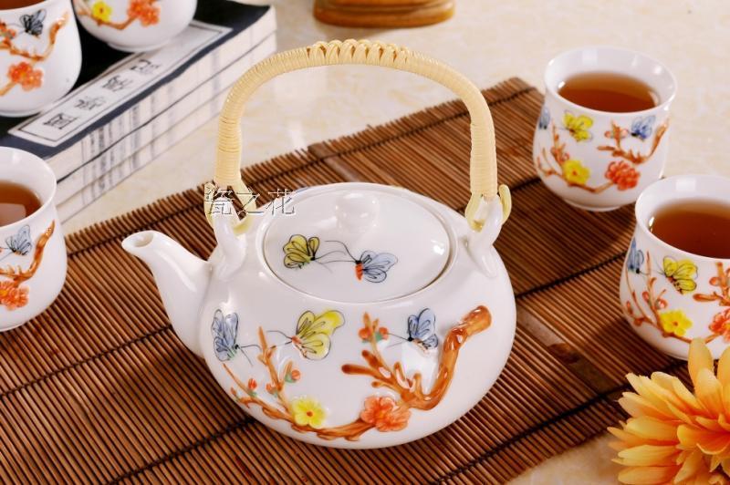 景德镇陶瓷器 7头功夫茶具套装 雕花手绘提梁大茶壶隔热防烫茶杯在类目 餐饮具, 茶具, 整套茶具中 - 来自Buy2taobao.com提供专业的淘宝代购服务