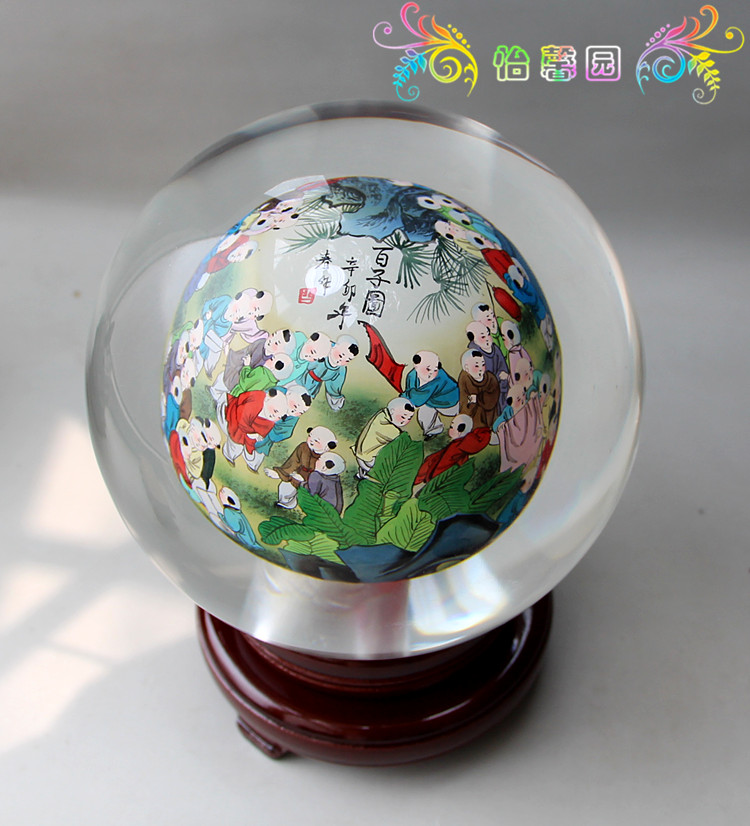 Painted crystal ball 15cm diameter Transshipment ball to work in an office Home Decoration Keepsake Chinese style Hundred childrenin the Arts and crafts , Folk arts and crafts Features , Inside painting snuff bottles category - from Buy2taobao.com to provide professional Taobao agent buy service