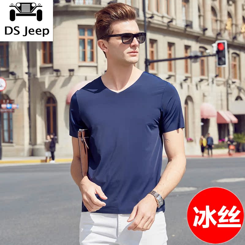 迪赛吉普男士莫代尔冰丝T恤短袖V领修身2019新款夏季薄款体恤男|ruв категории Мужская одежда, костюм, Другие костюм - от Buy2taobao.com для оказания профессиональной услуги покупки агента Taobao