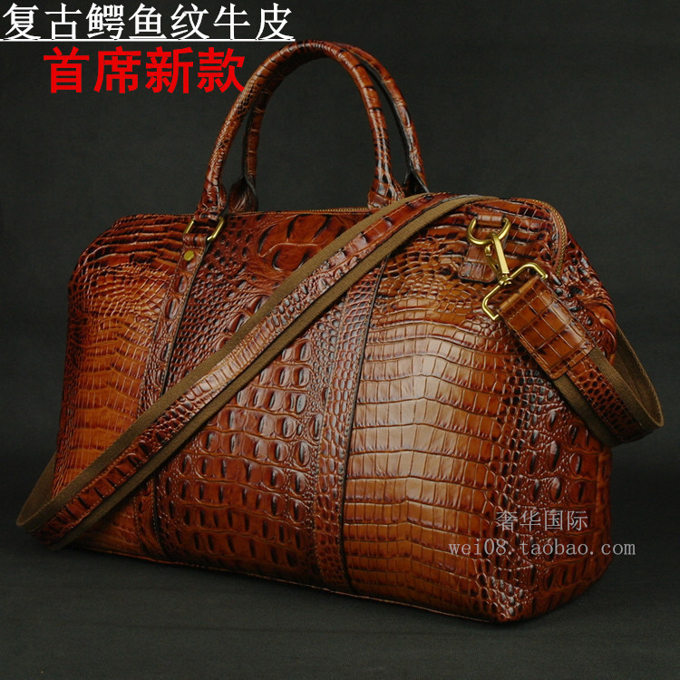 Chief!new pattern Crocodile print portable Travelling bag Leather bags Short trip package The first layer Leather man bagin the Leather/Lady bags/Men's bag, Bag category - from Buy2taobao.com to provide professional Taobao agent buy service