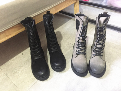 特暖！内里全部厚绒 高帮磨砂牛皮帅气马丁靴骑士靴女靴过冬！