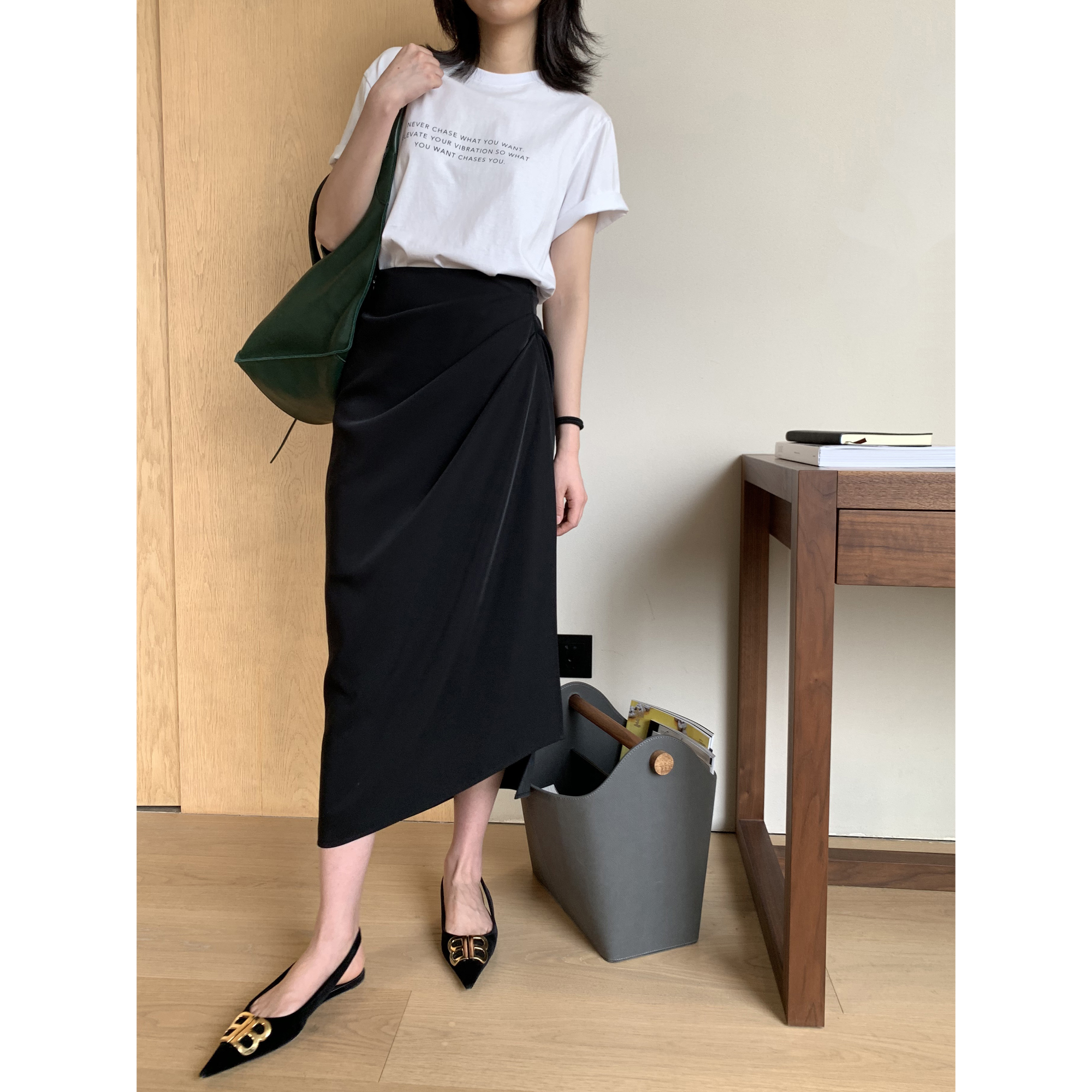 MRS Studios纸片人黑色不规则半裙包臀高腰a字裙中长款半身裙女夏|msdalam kategori Butik wanita / wanita, skirt - dari Buy2taobao.com untuk memberikan perkhidmatan ejen Taobao profesional membeli