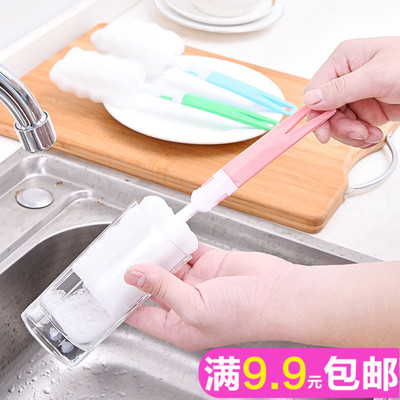 厨房加长不伤手去污杯刷清洁瓶刷加长柄可拆洗海绵杯刷子洗杯子刷