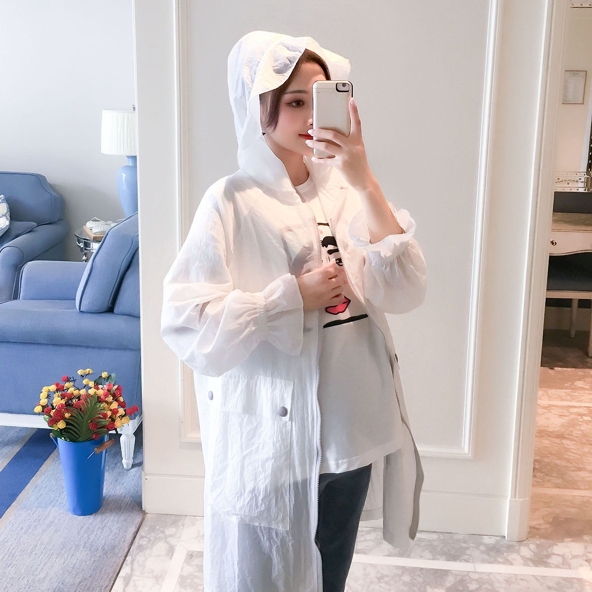 pregnant woman coat summer Long sleeve Easy Large Hooded Cardigan All-match fashion Sun shirt maternity dress Summer wear jacketin the Maternity/Maternal supplies/Nutrition , Maternity , Coat/Windbreaker category - from Buy2taobao.com to provide professional Taobao agent buy service
