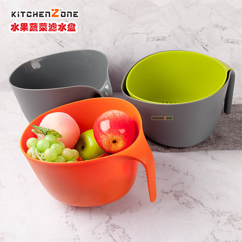 KITCHENZONE 加厚双层洗菜篮沥水篮 清洗蔬菜水果沥滤干水盘筛|ruв категории посуда, посуда, фрукты бассейна/компот/корзина - от Buy2taobao.com для оказания профессиональной услуги покупки агента Taobao