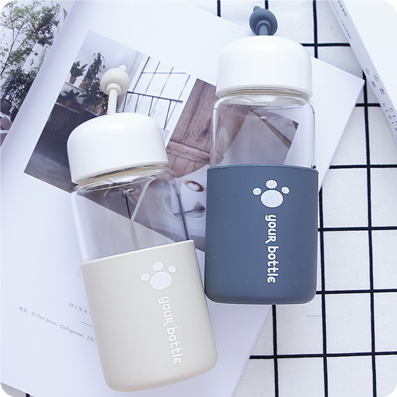 Little Bear Silicone Case glass lovely men and women student heat insulation Hot Wide mouth Portable glass 350mlin the Tableware , Cup/Cups/Kettle , Glass category - from Buy2taobao.com to provide professional Taobao agent buy service