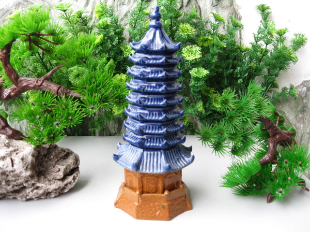 盆景假山鱼池景观山水造景 九层蓝色宝塔 陶瓷工艺品水景摆设摆件|ruв категории доставка цветов/цветок моделирования/растения садоводства, садовых принадлежностей, других садовых принадлежностей - от Buy2taobao.com для оказания профессиональной услуги покупки агента Taobao
