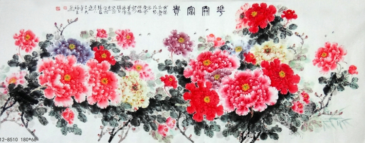 television Background wall Decorative painting Hand drawn Peony traditional Chinese painting Fu Sheng Zhang Six 11-8510~11-8519in the Home accessories , Decorative painting , Traditional Chinese painting category - from Buy2taobao.com to provide professional Taobao agent buy service