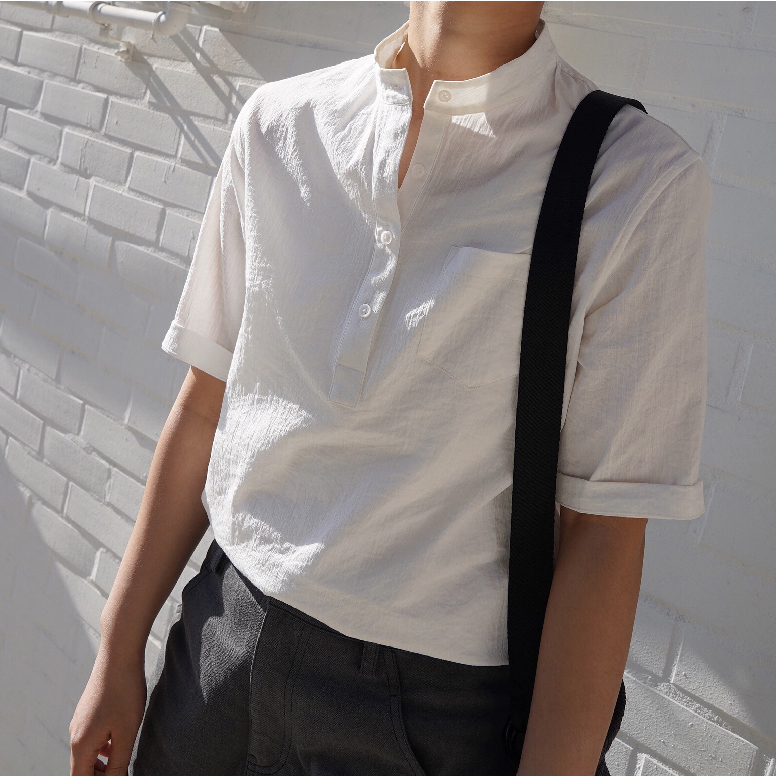Original by Lin Xi summer Stand collar Placket Short sleeved shirt Slippery and refreshingin the Women's clothing/Boutique , Shirt category - from Buy2taobao.com to provide professional Taobao agent buy service