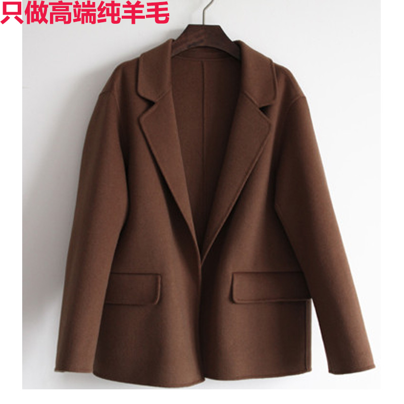 定制秋冬新款手工百搭短款双面羊绒大衣双面绒双面呢纯羊毛外套在类目 女装/女士精品, 毛呢外套中 - 来自Buy2taobao.com提供专业的淘宝代购服务