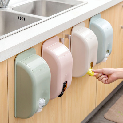 居家家塑料收纳盒壁挂抽取垃圾袋盒子厨房杂物整理盒塑料袋储物盒