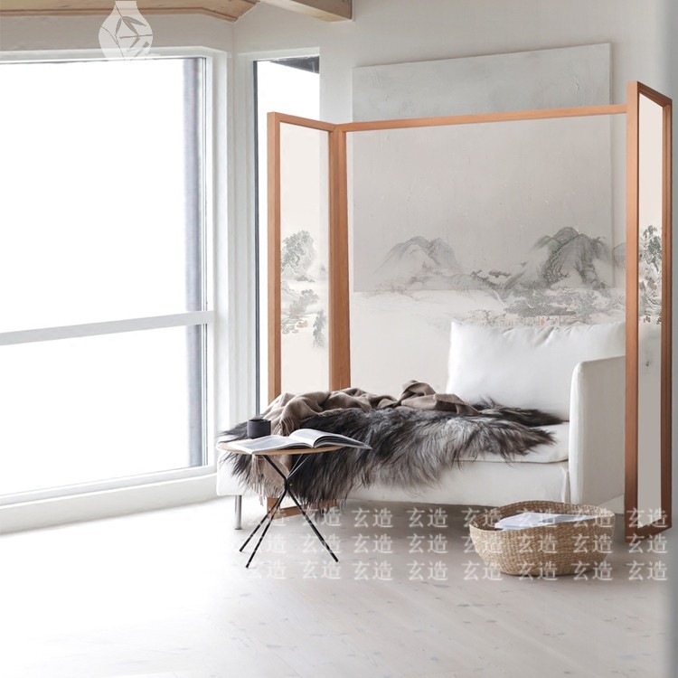 customized design screen Folding screen Two-sided solid wood Modern Chinese screen partition a living room Entrance landscape fold folding screenin the Residential furniture , Screen/Flower Window , Folding screen category - from Buy2taobao.com to provide professional Taobao agent buy service