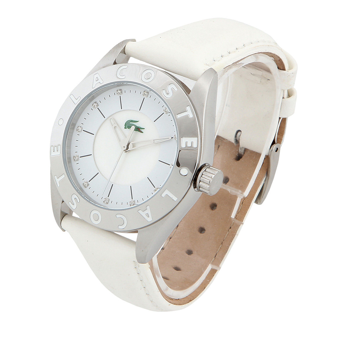 <em>LACOSTE</em>法国鳄鱼圆形表盘指针式<em>女士手表</em> -