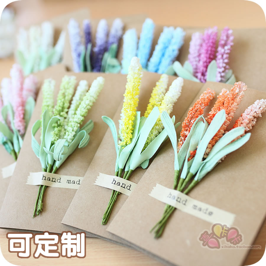 原创花穗贺卡 高档手工节日卡片 创意员工生日贺卡 可定制|msdalam kategori bekalan perayaan/hadiah, Kad Ucapan/kad - dari Buy2taobao.com untuk memberikan perkhidmatan ejen Taobao profesional membeli