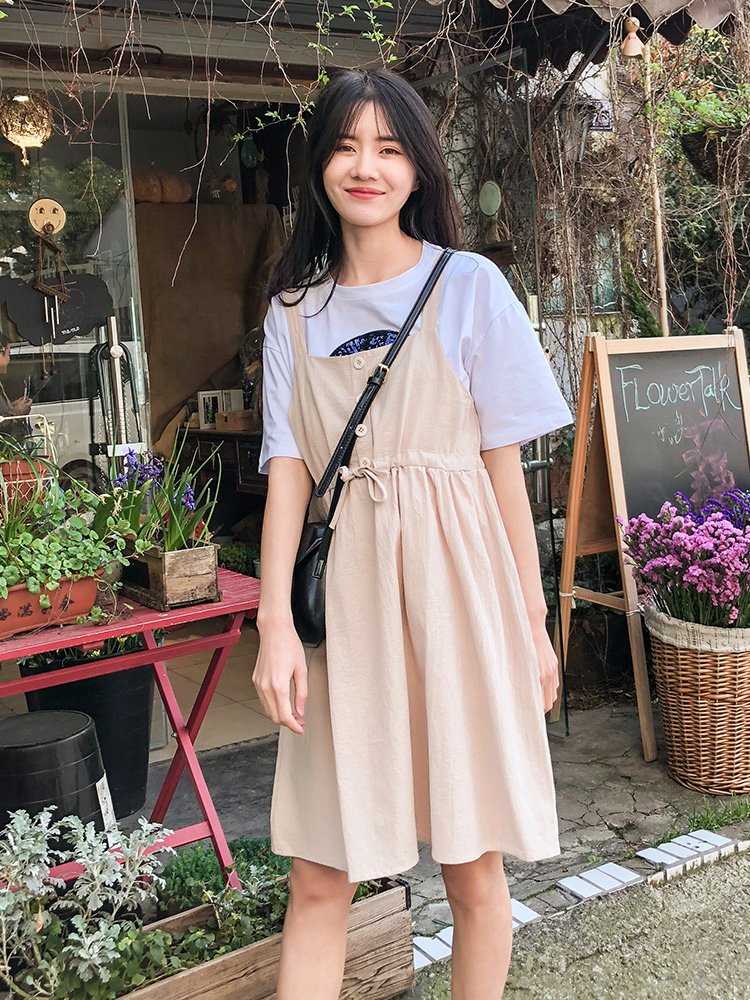 2019新款孕妇背带裙棉麻吸汗透气孕妇中长款连衣裙系带可调节大小|ruв категории Всё для беременных и кормящих, материнство, платье - от Buy2taobao.com для оказания профессиональной услуги покупки агента Taobao