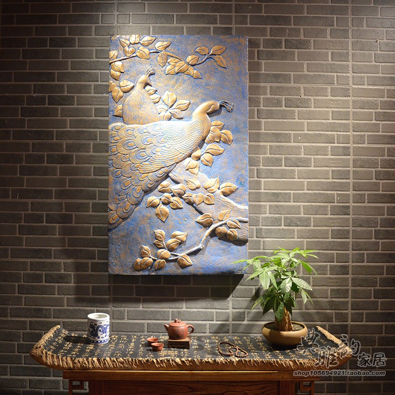 现代中式仿复古树脂工艺装饰品挂件立体浮雕无框画壁饰孔雀东南飞|ruв категории Домашний быт, роспись - от Buy2taobao.com для оказания профессиональной услуги покупки агента Taobao