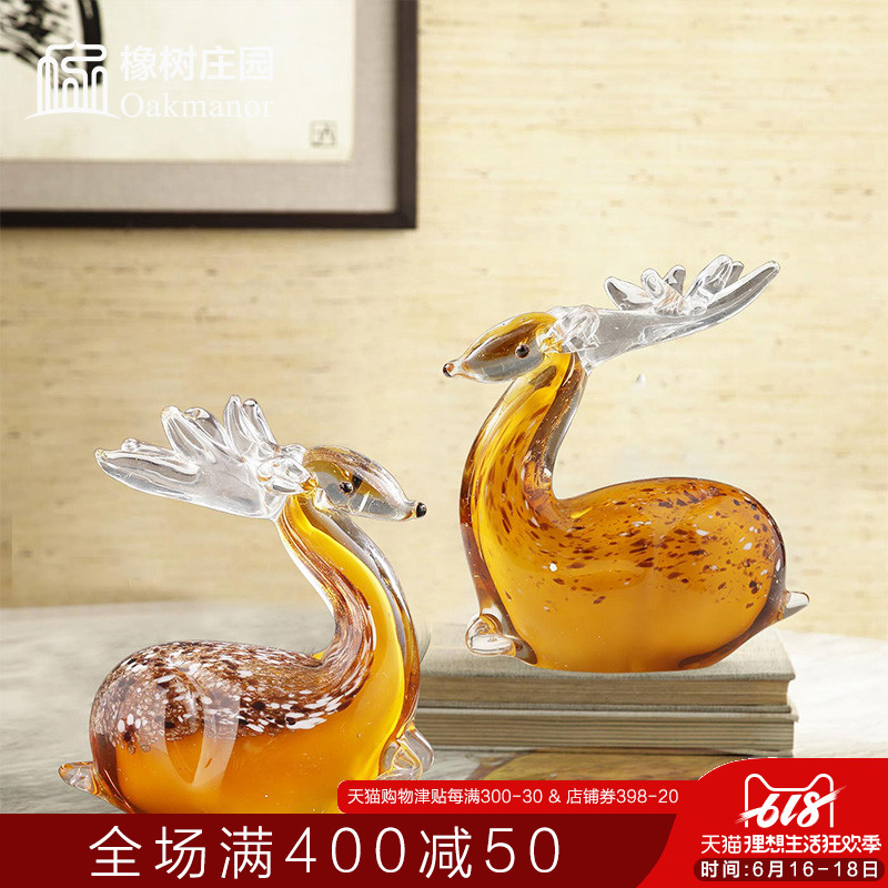 创意琉璃梅花鹿摆件结婚情人节礼物水晶玻璃工艺品装饰品艺术品|msdalam kategori Aksesori rumah, barang kemas kreatif, Hadiah kreatif - dari Buy2taobao.com untuk memberikan perkhidmatan ejen Taobao profesional membeli
