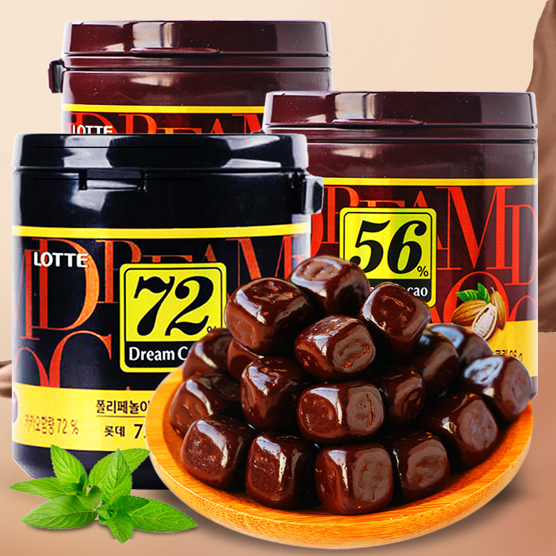 韓國食品進口零食LOTTE樂天72%56黑巧克力脆米86g*3罐裝年貨禮物在類目 零食/堅果/特產, 巧克力, 黑巧克力中 - 來自Buy2taobao.com提供專業的淘寶代購服務