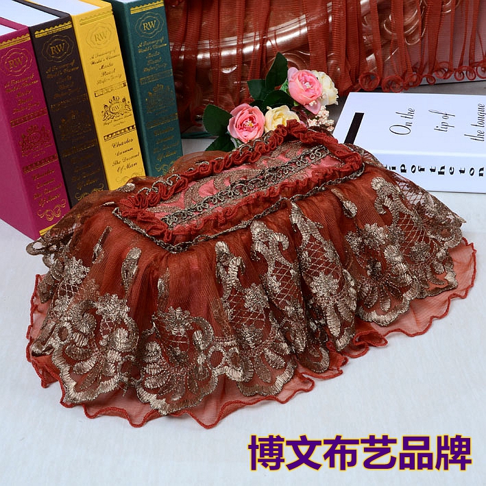 包邮布艺蕾丝欧式韩式纸巾套纸巾盒套纸巾罩防尘装饰套子凤尾绣红在类目 收纳整理, 家庭收纳用具, 收纳套, 纸巾套中 - 来自Buy2taobao.com提供专业的淘宝代购服务