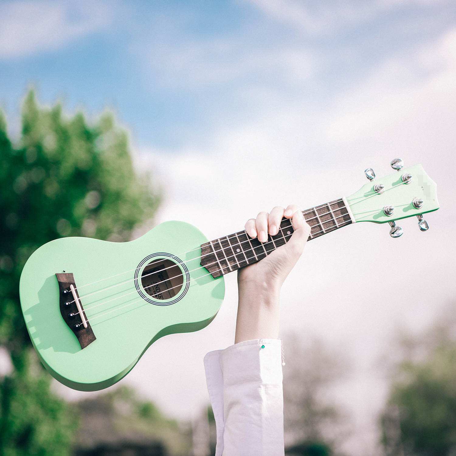 Princess Iron Fan Palm-leaf fan nowadays Transfiguration Mint Green guitar Kryry Musical Instrumentsin the Musical Instruments/Guitar/Piano/Fitting , Western musical instruments , Western stringed instruments , Ukulele/Little Guitar category - from Buy2taobao.com to provide professional Taobao agent buy service