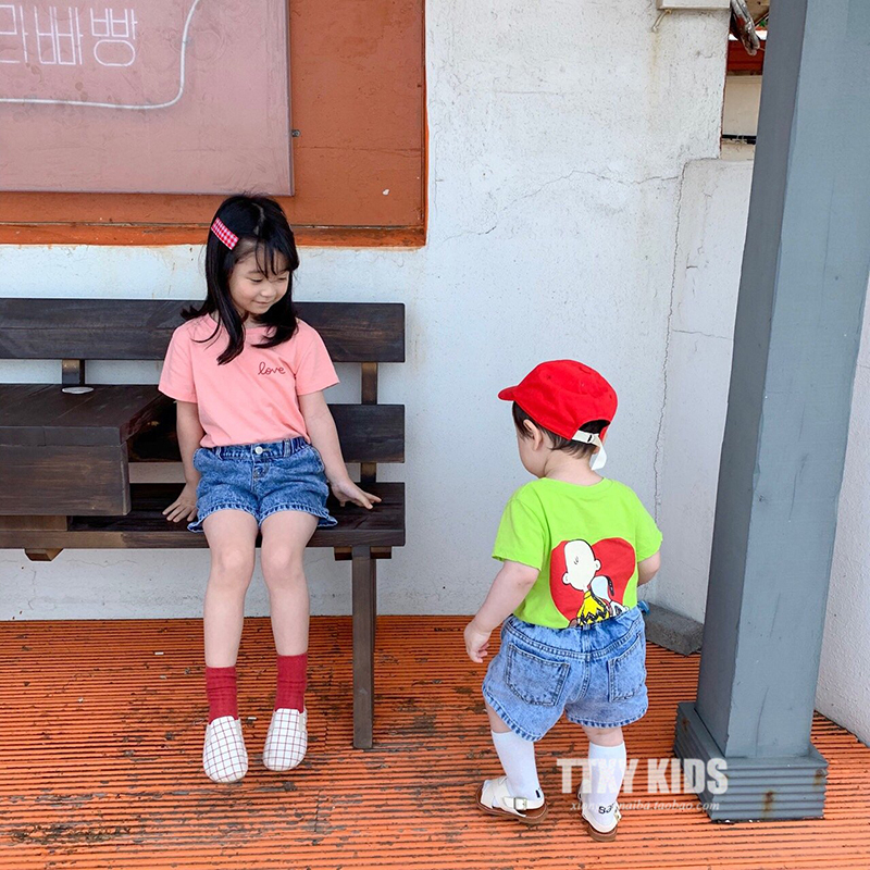 Korean children 2019 A summer New products Boy girl lovely Versatile pure cotton Cartoon character leisure time Short sleeved T-shirtin the Children/Baby/Family fitted , T-shirt category - from Buy2taobao.com to provide professional Taobao agent buy service