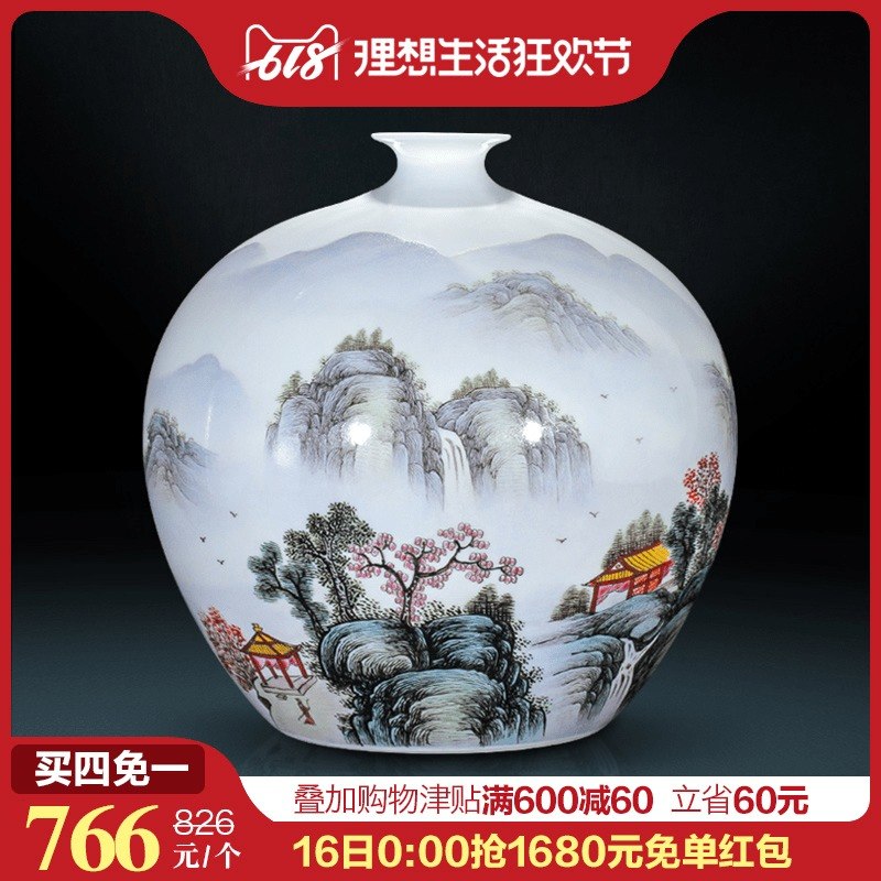 景德镇陶瓷器 中式粉彩手绘花瓶摆件客厅插花 现代家居博古架摆设|msdalam kategori Aksesori rumah, pasu/bunga/bunga tiruan/perhiasan imitasi, bunga/pasu, pasu - dari Buy2taobao.com untuk memberikan perkhidmatan ejen Taobao profesional membeli
