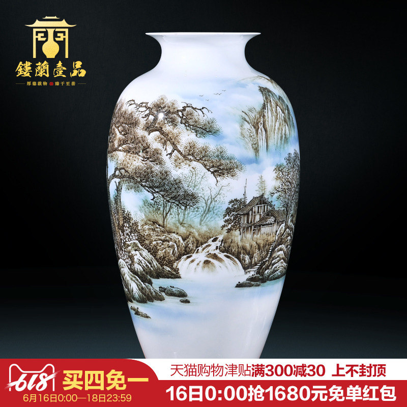 景德镇陶瓷器手绘青花瓷插花大花瓶新中式客厅玄关电视柜装饰摆件|ruв категории Домашний быт, ваза/цветок/искусственные цветы/моделирование украшения, цветок/ваза, ваза - от Buy2taobao.com для оказания профессиональной услуги покупки агента Taobao