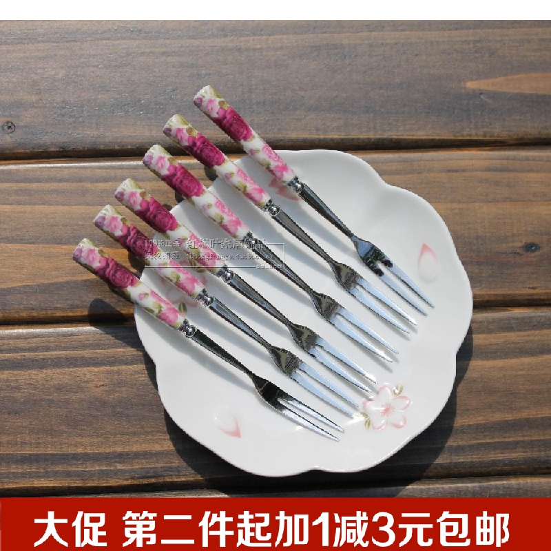 创意水果叉套装水果签水果插不锈钢可爱家用韩版欧式点心叉蛋糕叉在类目 餐饮具, 餐具, 水果叉/水果签中 - 来自Buy2taobao.com提供专业的淘宝代购服务