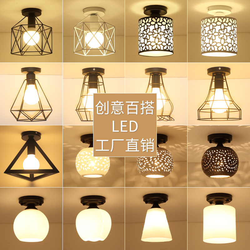 American country Ceiling lamp Northern Europe European corridor Aisle entrance balcony Dressing room Study bedroom Wrought iron lampsin the Decoration main material , Lamps , Ceiling category - from Buy2taobao.com to provide professional Taobao agent buy service