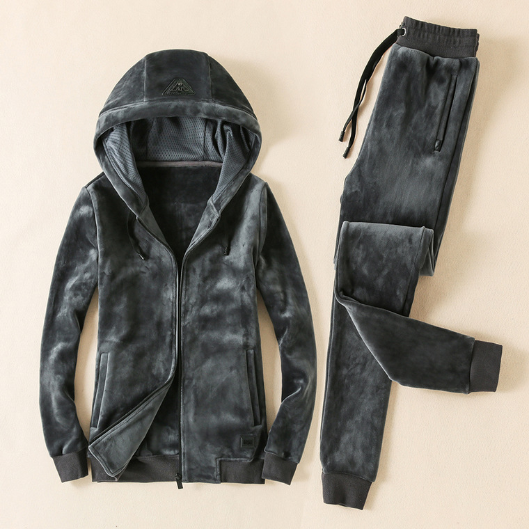 新品男士天鹅绒套装连帽加厚双面绒青年休闲运动卫衣两件套潮|ruв категории Мужская одежда, костюм, досуг, спортивный костюм - от Buy2taobao.com для оказания профессиональной услуги покупки агента Taobao