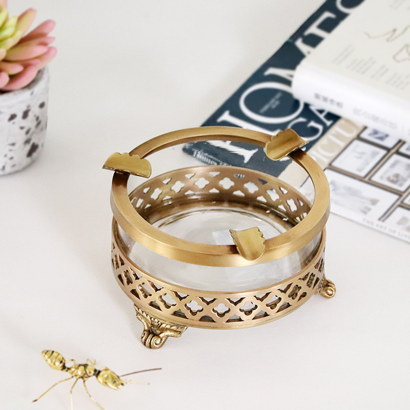 European style Neoclassical India Imported manual Retro Do the old brass Glass ashtray Aristocracy Luxurious Ashtrayin the Home accessories , Decorative items , Decorative ashtray category - from Buy2taobao.com to provide professional Taobao agent buy service