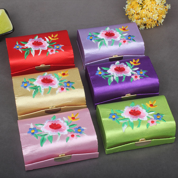 Embroidery Lipstick Cartridge mirror Chinese style Retro Embroidery peony Candy box colour Jewelry box storage boxin the Bedclothes , Other category - from Buy2taobao.com to provide professional Taobao agent buy service