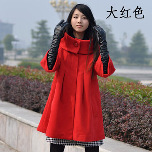 梦之源2012春装新款韩版女装中长款羊毛呢大衣加厚呢子毛呢外套