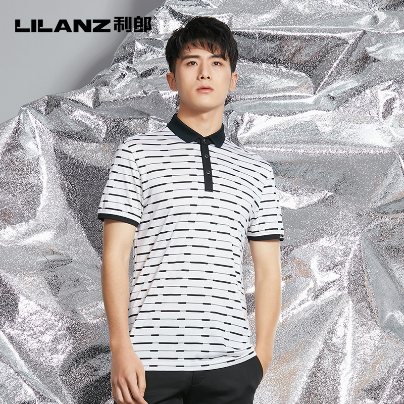 Lilanz/利郎时尚桑蚕丝短袖T恤19年新上白黑间色polo衫18XTX1233Y|ruв категории Мужская одежда, поло - от Buy2taobao.com для оказания профессиональной услуги покупки агента Taobao