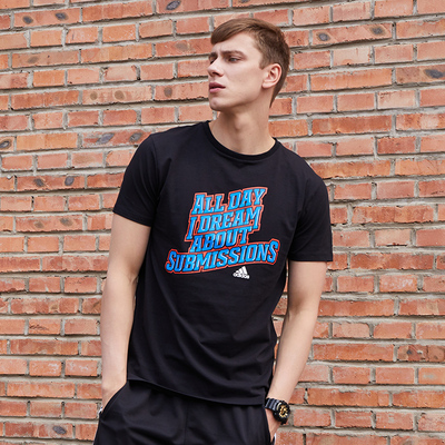 阿迪达斯跆拳道adidas男装2018春季新款短袖T恤运动服