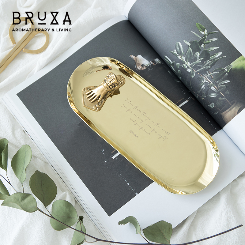 BRUXA Aromatherapy candles tool Storage golden letter Oval jewelry Tray Northern Europe Home accessories Storage insin the Home accessories , Decoration category - from Buy2taobao.com to provide professional Taobao agent buy service