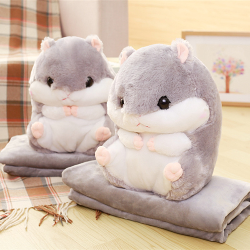 lovely Cartoon Hamsters Warm hand pillow summer quilt Dual quilt automobile Office Siesta pillow blanket Cushionin the Home Fabric , Pillow/Pillow category - from Buy2taobao.com to provide professional Taobao agent buy service