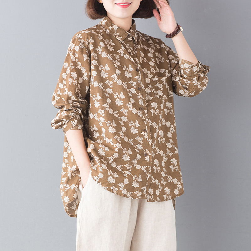 Peacock Fantasy 2019 spring clothes new pattern Korean Edition Easy literature printing shirt Long sleeve Broken flowers Western stylein the Women's clothing/Boutique , Shirt category - from Buy2taobao.com to provide professional Taobao agent buy service