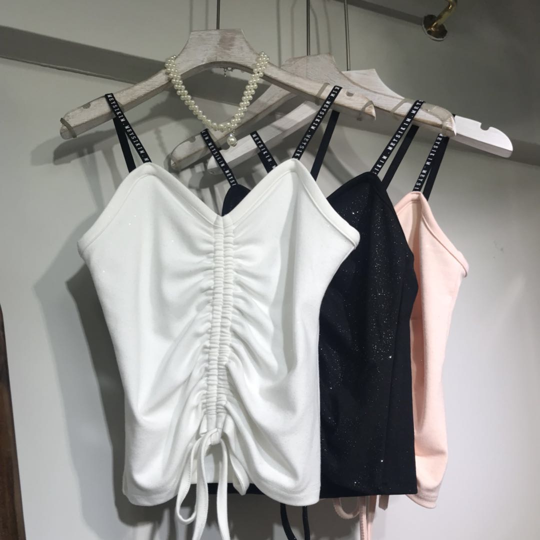 2019 new pattern Show thin sexy Drawstring Elastic force Internal lap Korean Edition Sling have cash less than that is registered in the accounts Primer vestin the Women's clothing/Boutique , Vest harness category - from Buy2taobao.com to provide professional Taobao agent buy service