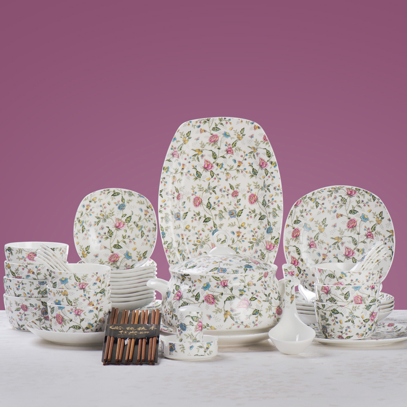household Korean Japanese Breed Bone china tableware 56 head 28 Headgear Dishes suit Gifts marry Inin the Tableware , Tableware , Porcelain tableware suit category - from Buy2taobao.com to provide professional Taobao agent buy service