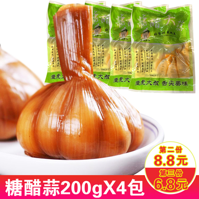 糖醋蒜糖蒜甜蒜腌泡大蒜头宁波甜蒜自制农家咸菜下饭菜200g*4包
