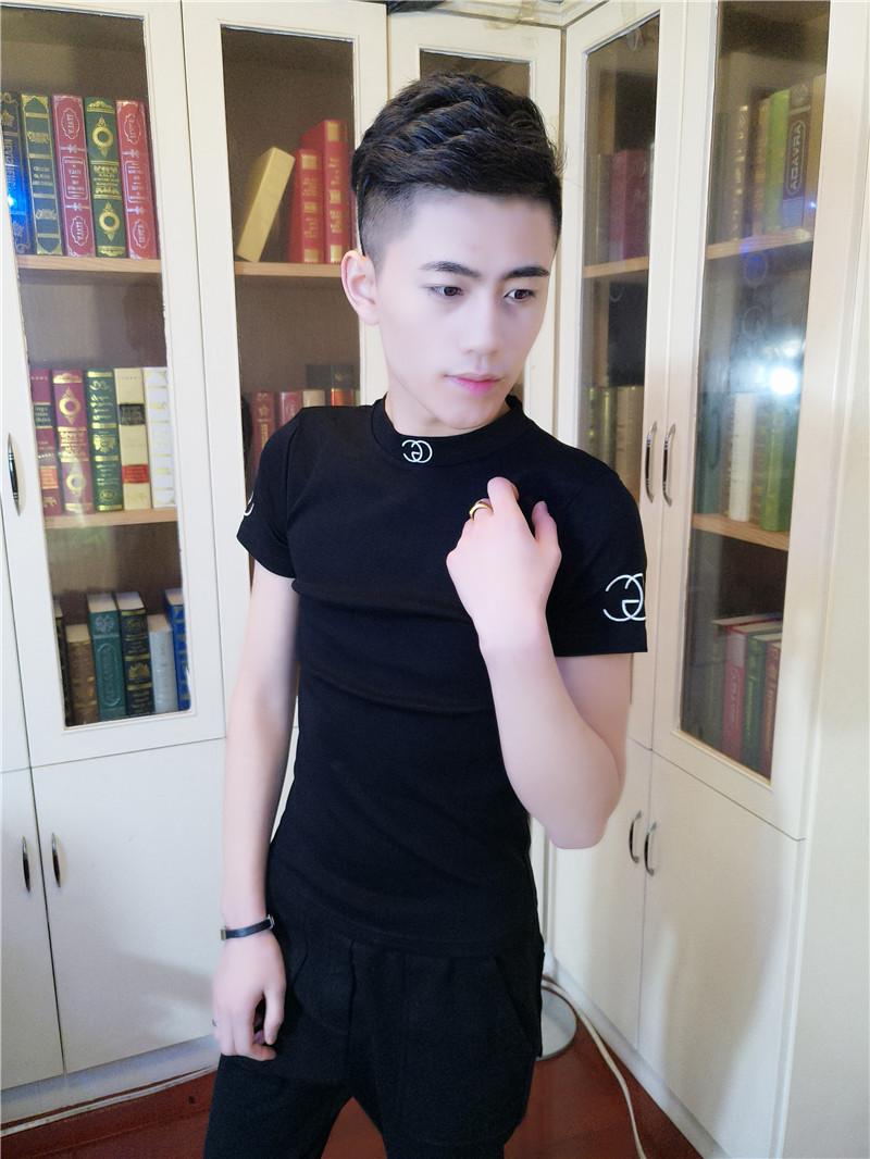 2019快手红人同款短袖男社会精神小伙潮流紧身青少年修身T恤夏天在类目 男装, T恤中 - 来自Buy2taobao.com提供专业的淘宝代购服务